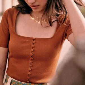 SOLD - Sezane Grant t-shirt in Cafe